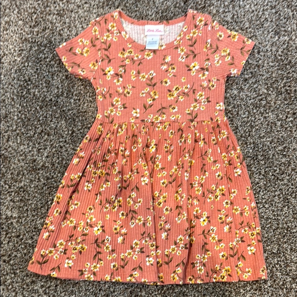 Little Lass White and Yellow Pleated Sundress